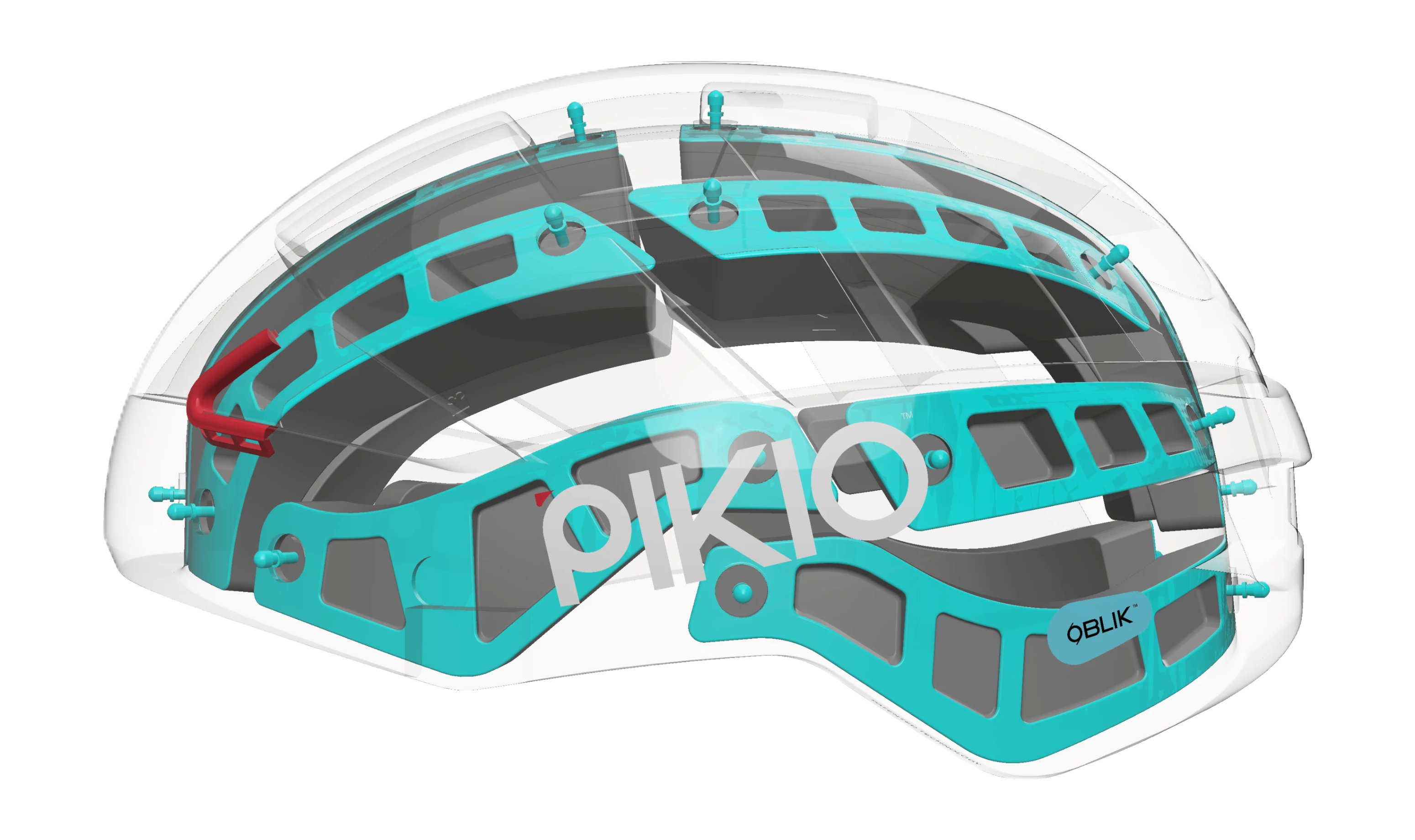 Transparent PIKIO Si Helmet Equipped with OBLIK
